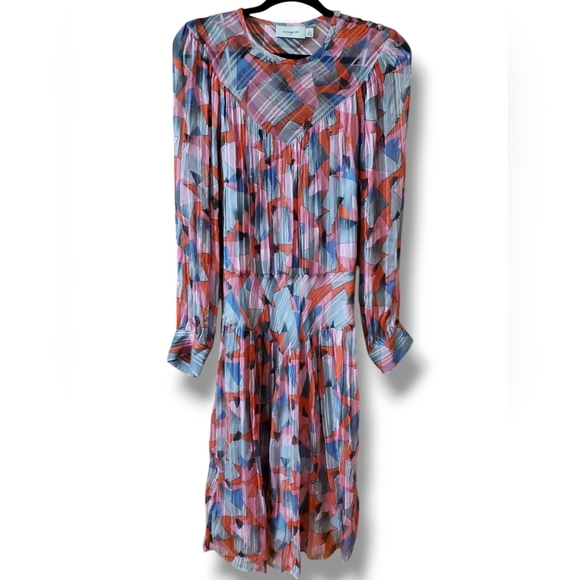 NWT COACH Bold Geo Yoke Knee length Spring Easter Dress Size 10, $595 Retail - Picture 3 of 16